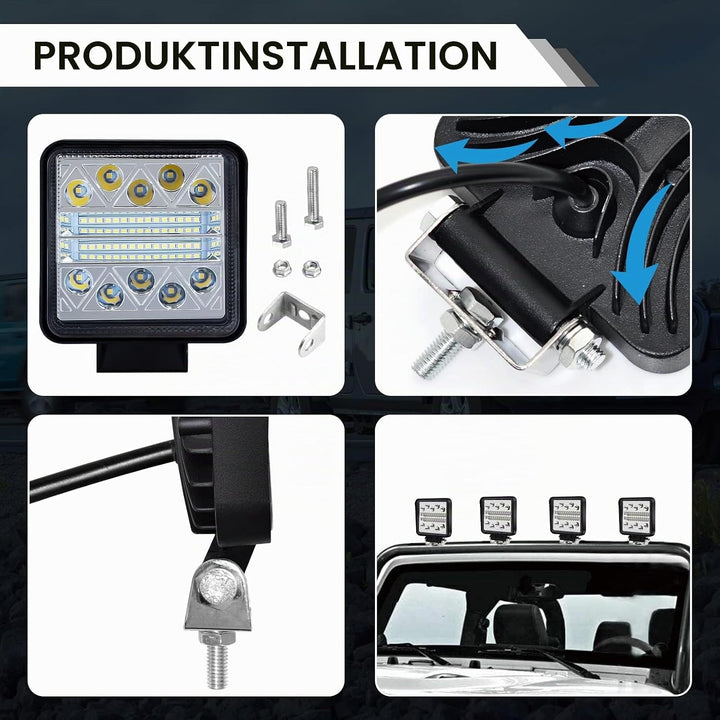 2Pcs onderdrukte werklamp Tractor 102W 12 volt led Spotlight auto 15000LM geleid achteruitrijlicht,