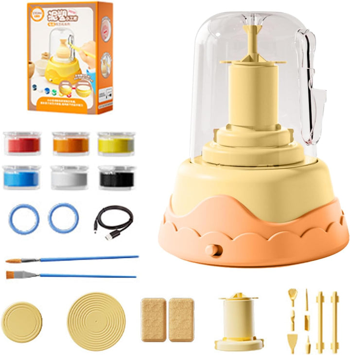 Generisch Pottery Kit, Air Dry Clay, Pottery Wheel, Sculpting Clays Craft Tools, Beginner-Friendly C