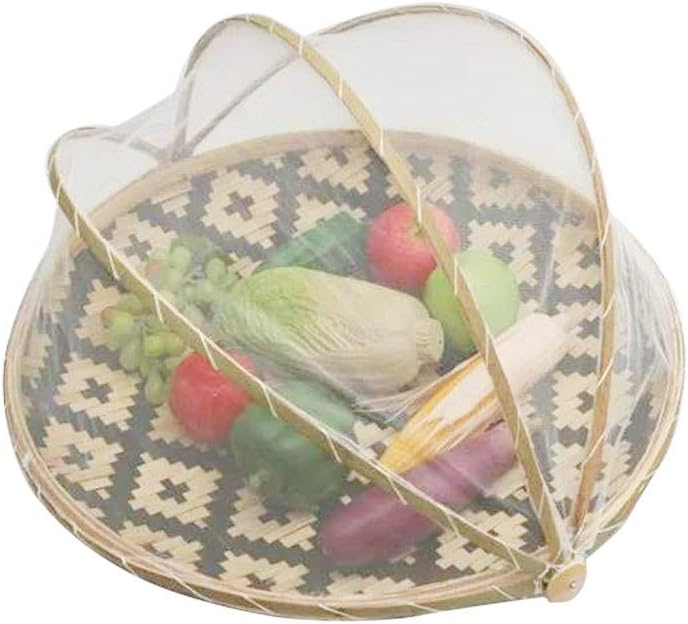 Zelt-Korb - Lebensmittel-Servierkorb, Netzkorb, handgewebt, für Picknick, Lebensmittelabdeckung, Out