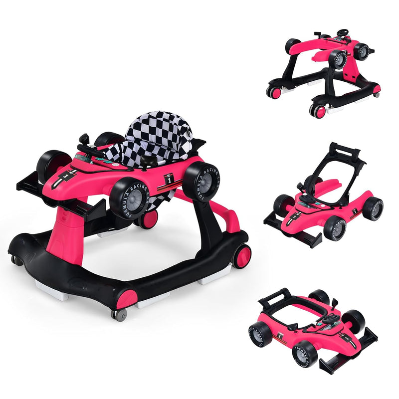 LIFEZEAL 4 in 1 Lauflernhilfe Baby, Höhenverstellbares & Klappbares Babywalker, Baby Gehfrei ab 6 Mo