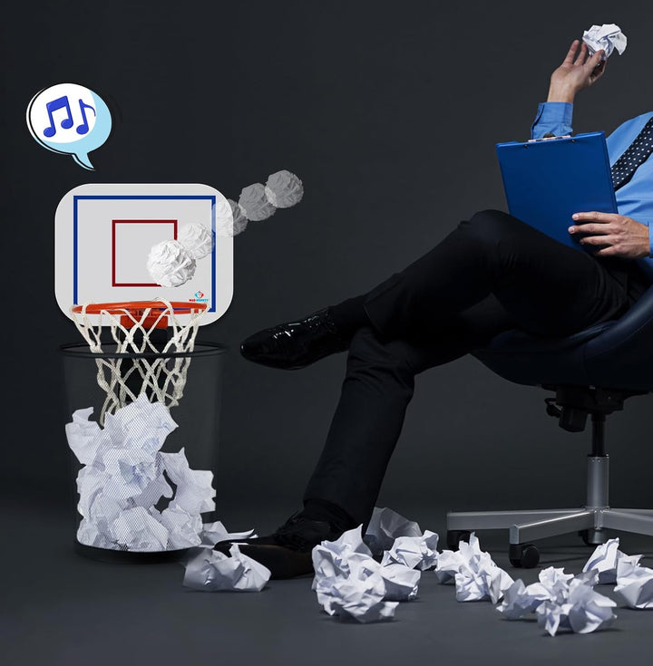 Mad Monkey Basketballkorb Mülleimer - Lustiger Papierkorb für Jugendzimmer oder Büro - Basketball Mü