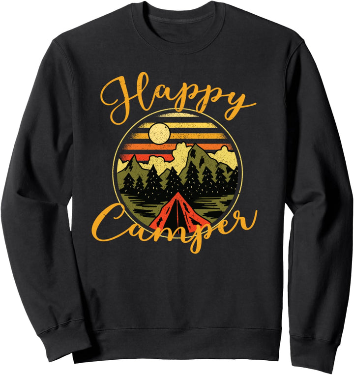 Vintage Retro Wohnmobil Zelten Natur Camping Happy Camper Sweatshirt