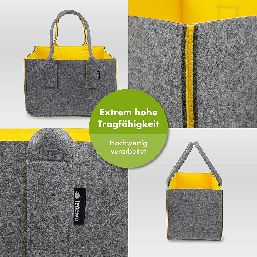 Filztasche - praktische Einkaufstasche - modische Shopping Bag - Einkaufskorb aus Filz - faltbare Tr