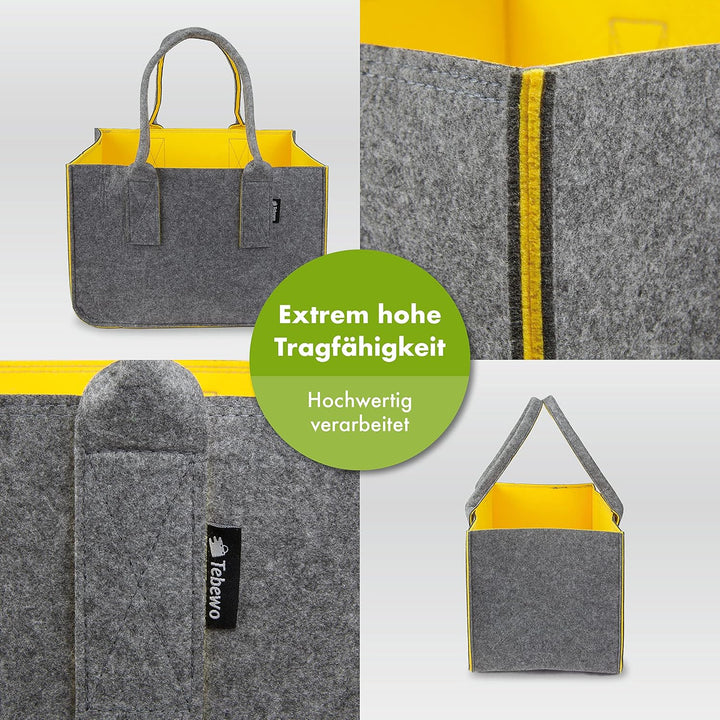 Filztasche - praktische Einkaufstasche - modische Shopping Bag - Einkaufskorb aus Filz - faltbare Tr