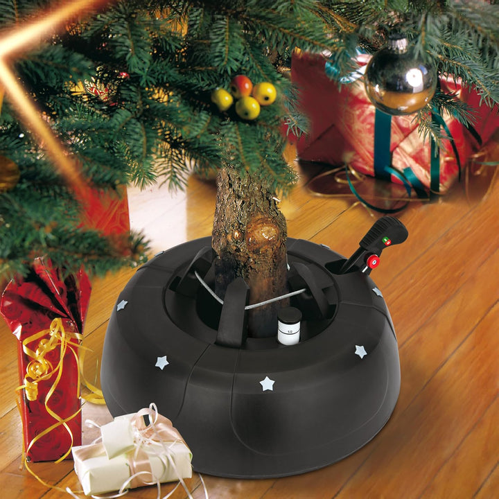 Christbaum Ständer grün mit Einseiltechnik und Fusshebel - 32 cm - Weihnachtsbaumständer mit Wassert