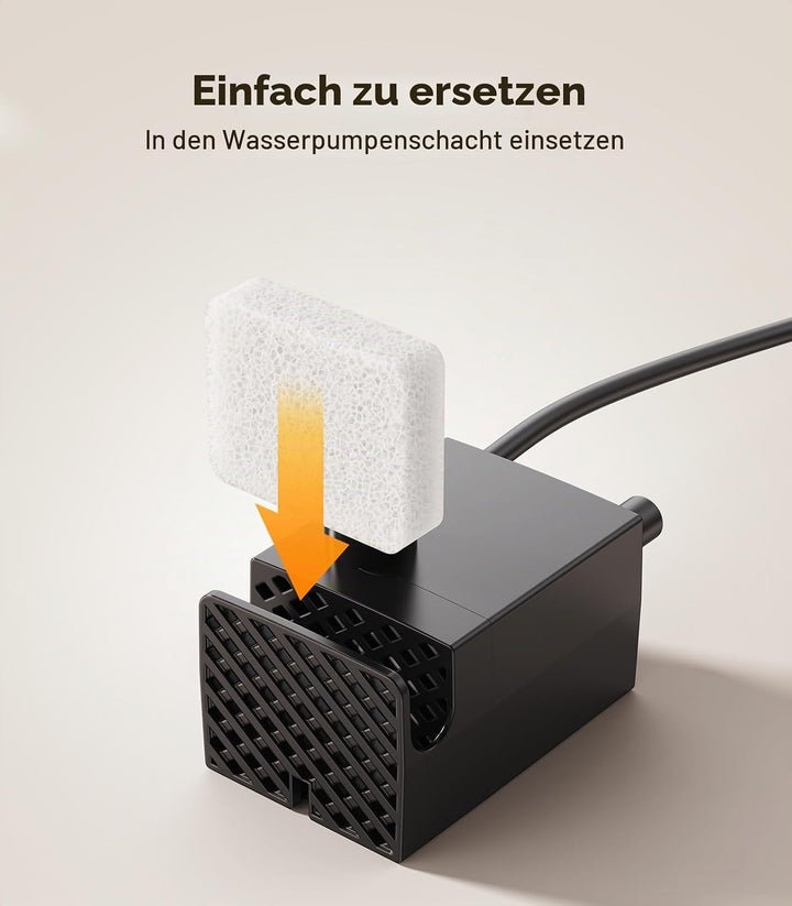 10 Pack Filter & 10 Pack Schwämme Filterersatz für Katzentrinkbrunnen, Katzentrinkbrunnenfilter für