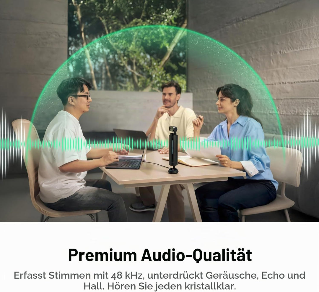 Insta360 WaveLink Pro – 4K Konferenz-Lautsprecher mit Kamera, Vortrags-Tracking, 5 m 360°-Stimmerfas