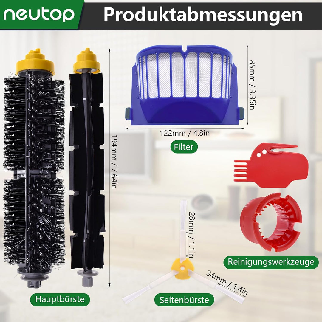 teile Nachfüllen Kit für iRobot Roomba 675 677 671 670 665 655 645 Saugroboter Zubehör inkl. flexibl