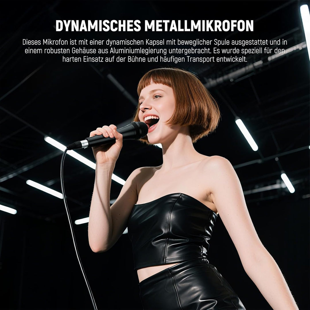 NEEWER Dynamisches Mikrofon Nierencharakteristik Dynamic Microphone mit XLR Kabel, robustem Metallge