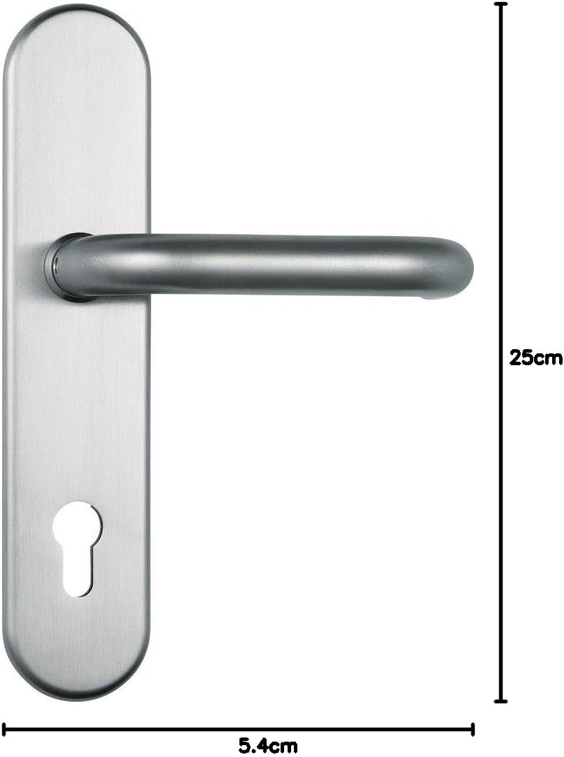 ABUS Tür-Schutzbeschlag HLZS814 ER edelstahl mit Zylinderschutz & beidseitigem Drücker rund, 12229 E