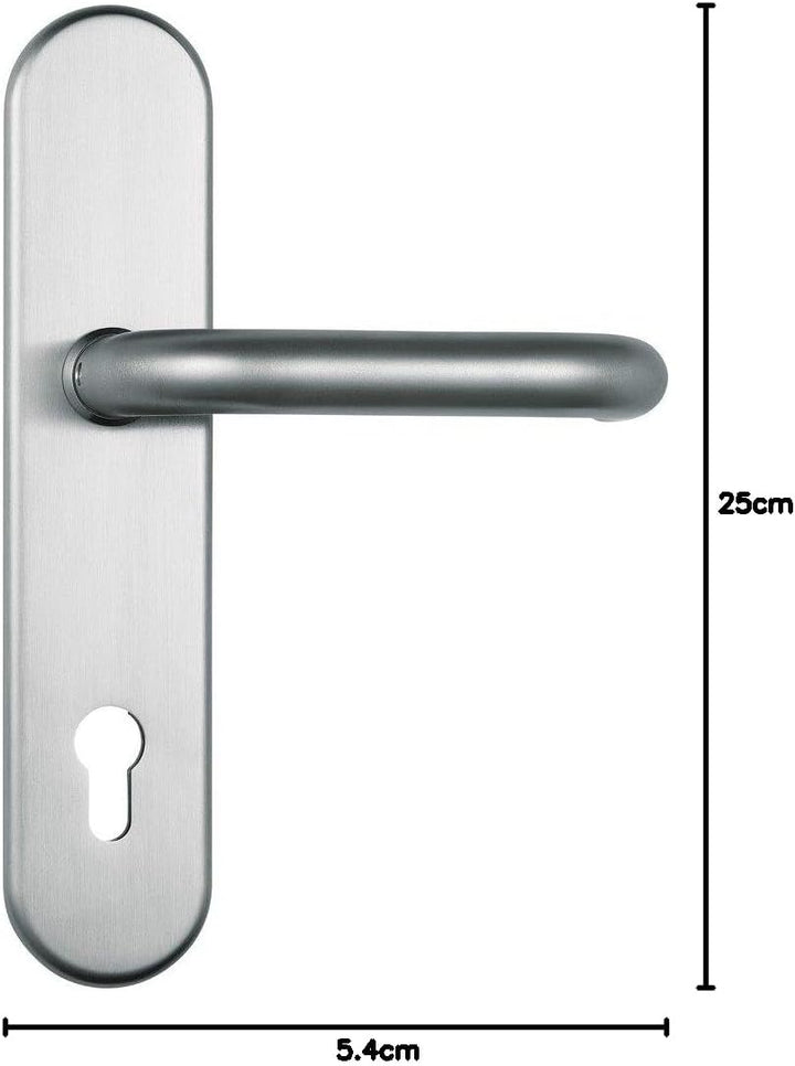 ABUS Tür-Schutzbeschlag HLZS814 ER edelstahl mit Zylinderschutz & beidseitigem Drücker rund, 12229 E