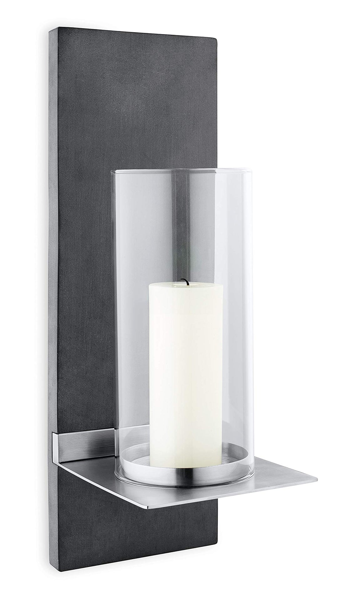 blomus -FINCA- Wandleuchter S mit Kerze, Wandkerzenhalter, exklusive Optik, Polystone / Glas / Edels