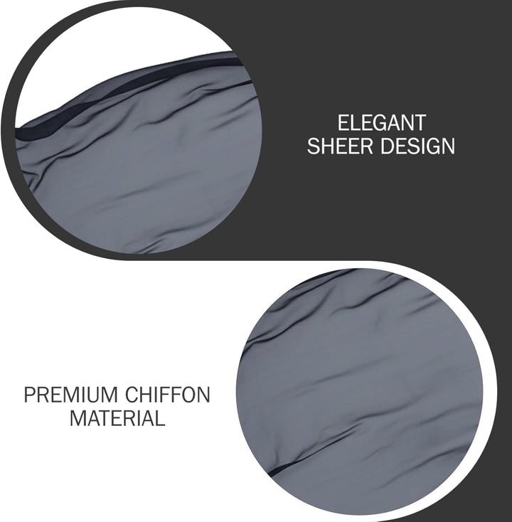 Durchsichtiger Chiffon-Umhang für Damen, 59 Zoll, eleganter Brautschal für Hochzeiten und Abendveran