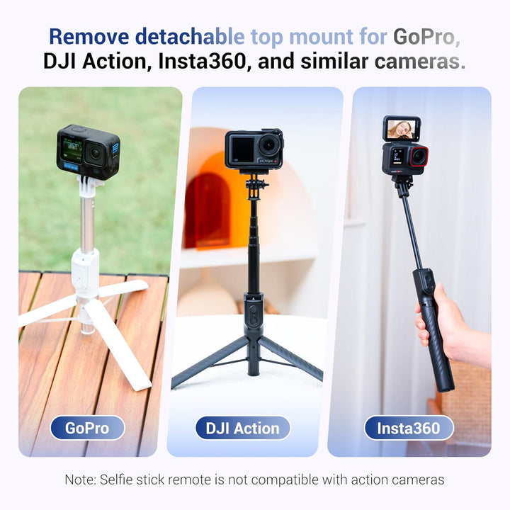 JJC Magnet Selfie Stick Stativ, 101,6 cm ausziehbares Handy Stativ mit Bluetooth Fernbedienung für i