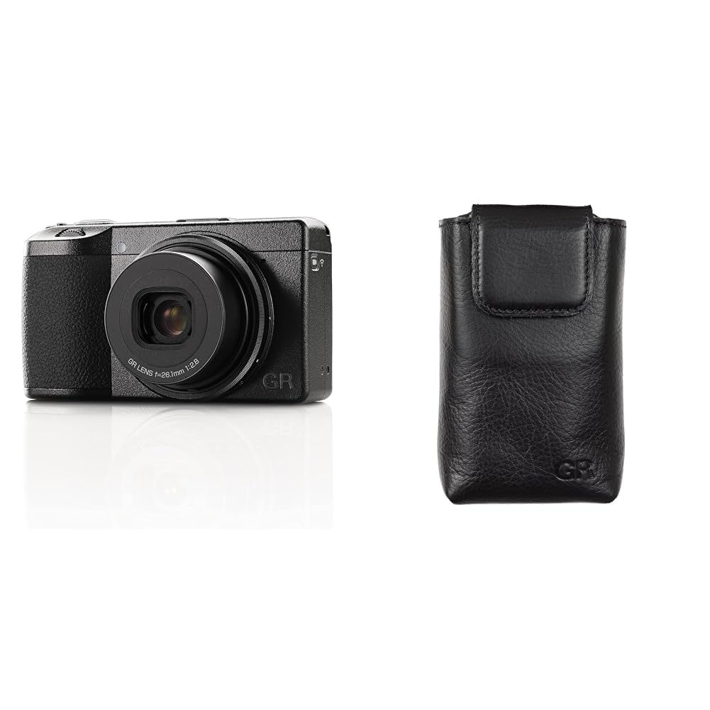 Ricoh GR IIIx Digitalkamera [Brennweite 40 mm] & Weiche Tasche aus echtem Leder GC-12 [Kompatible Mo