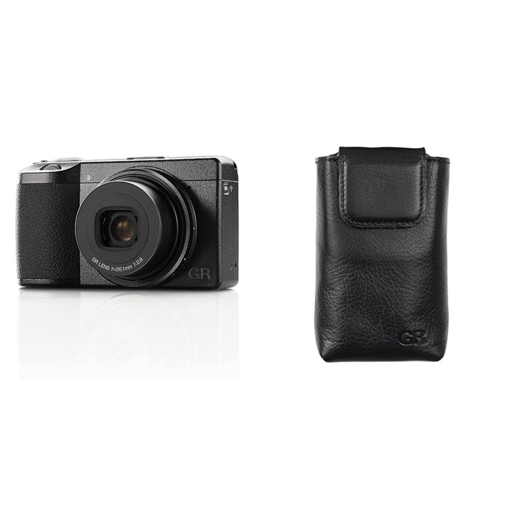 Ricoh GR IIIx Digitalkamera [Brennweite 40 mm] & Weiche Tasche aus echtem Leder GC-12 [Kompatible Mo