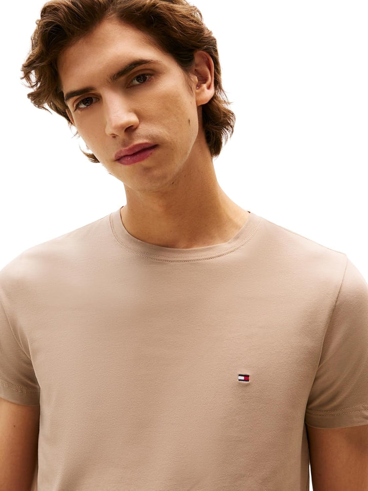 Tommy Hilfiger Herren Kurzarm T-Shirts XS Beige (Coastal Taupe), XS Beige (Coastal Taupe)