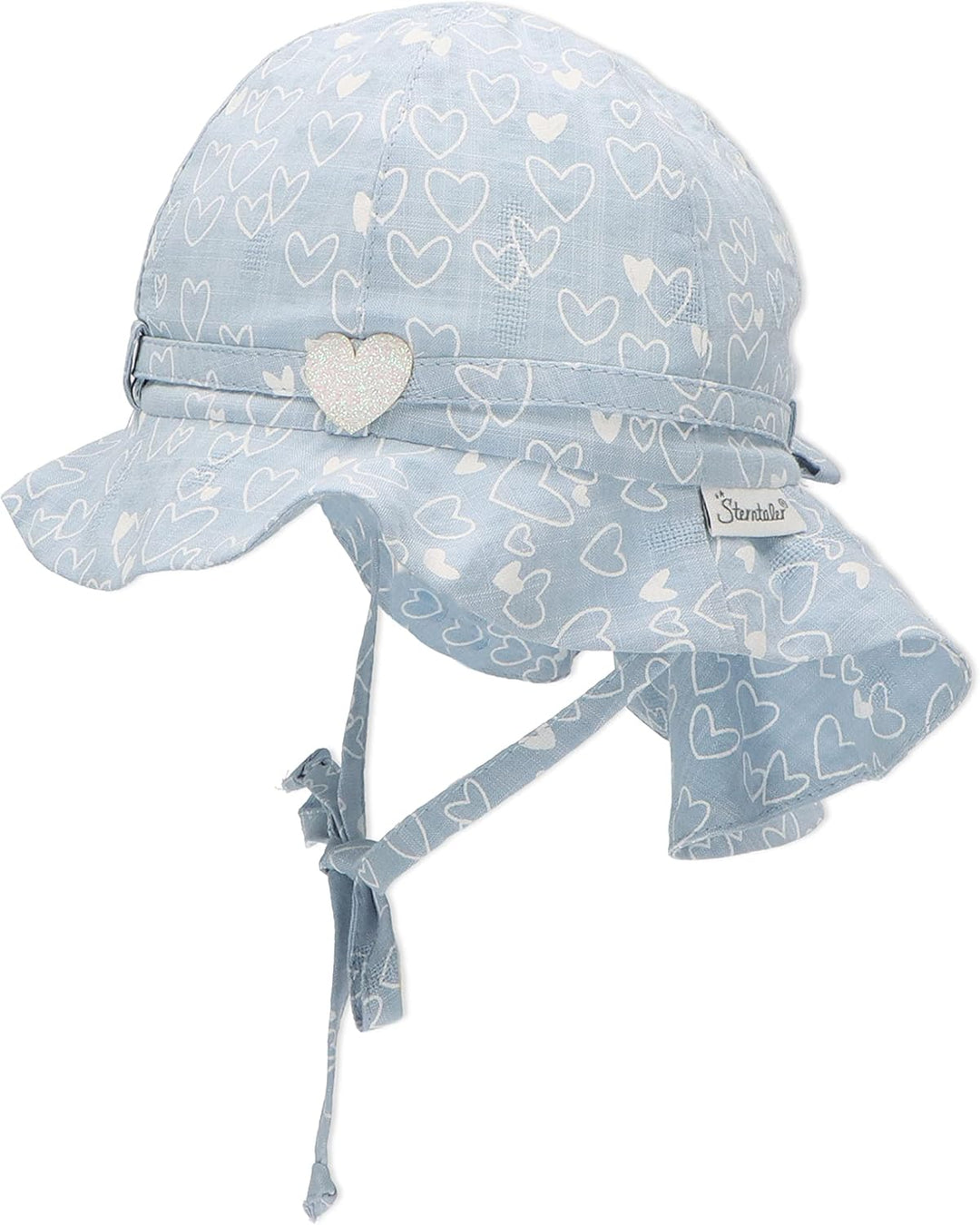 Sterntaler Mädchen Sonnenhut Herzis Hut 45 hellblau, 45 hellblau