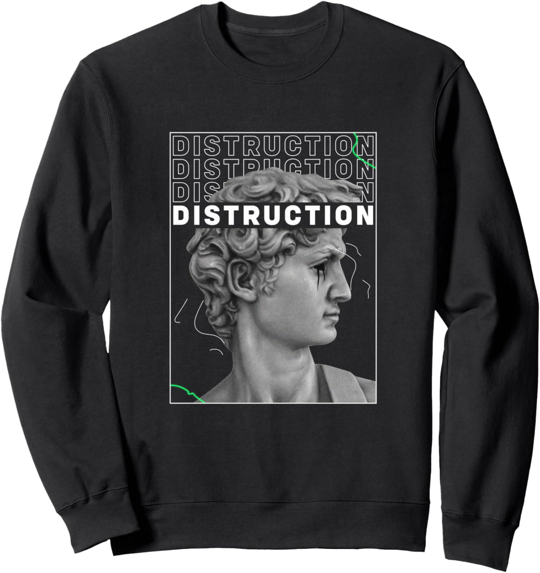 Destruction Greek Sculpture - Sad Aesthetic Edgy Streetwear Sweatshirt