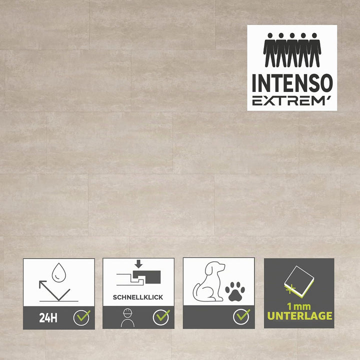 ARTENS - PVC Bodenbelag - SIBAI - Click Vinyl-Fliesen mit integrierter Unterlage - Vinylboden - Beto
