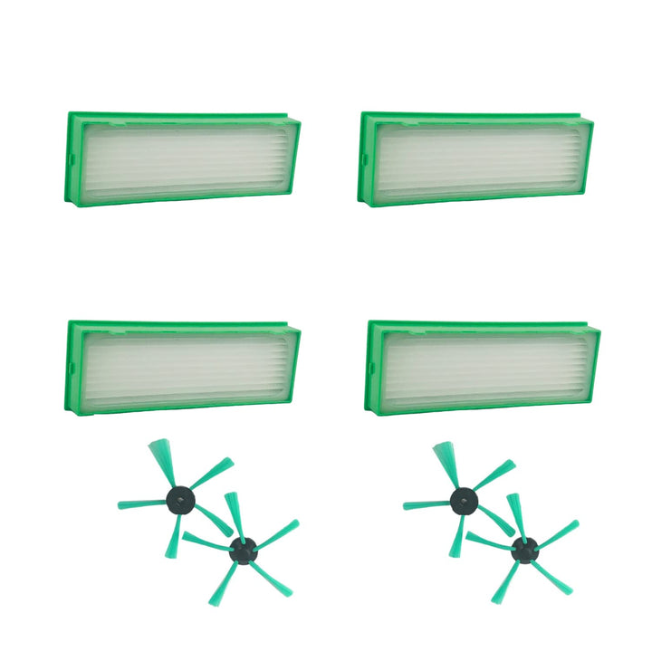 Set 4 Ersatzfilter 4 Seitenbürsten geignet für Vorwerk VR 200 VR 300 Saugroboter Filter Set 4 Filter