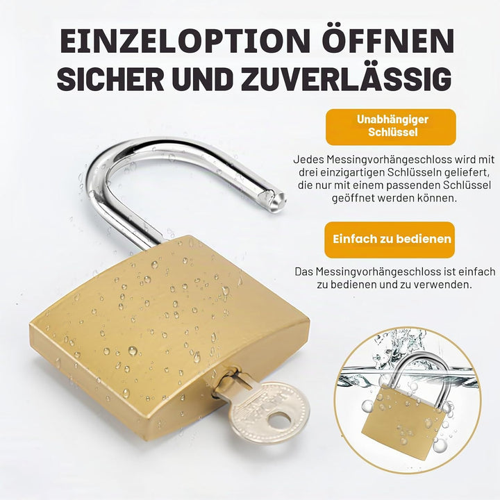 12 Stück Vorhängeschloss Klein 32 mm, Schloss Mit Schlüssel, Vorhängeschloss Mit Schlüssel, Messing