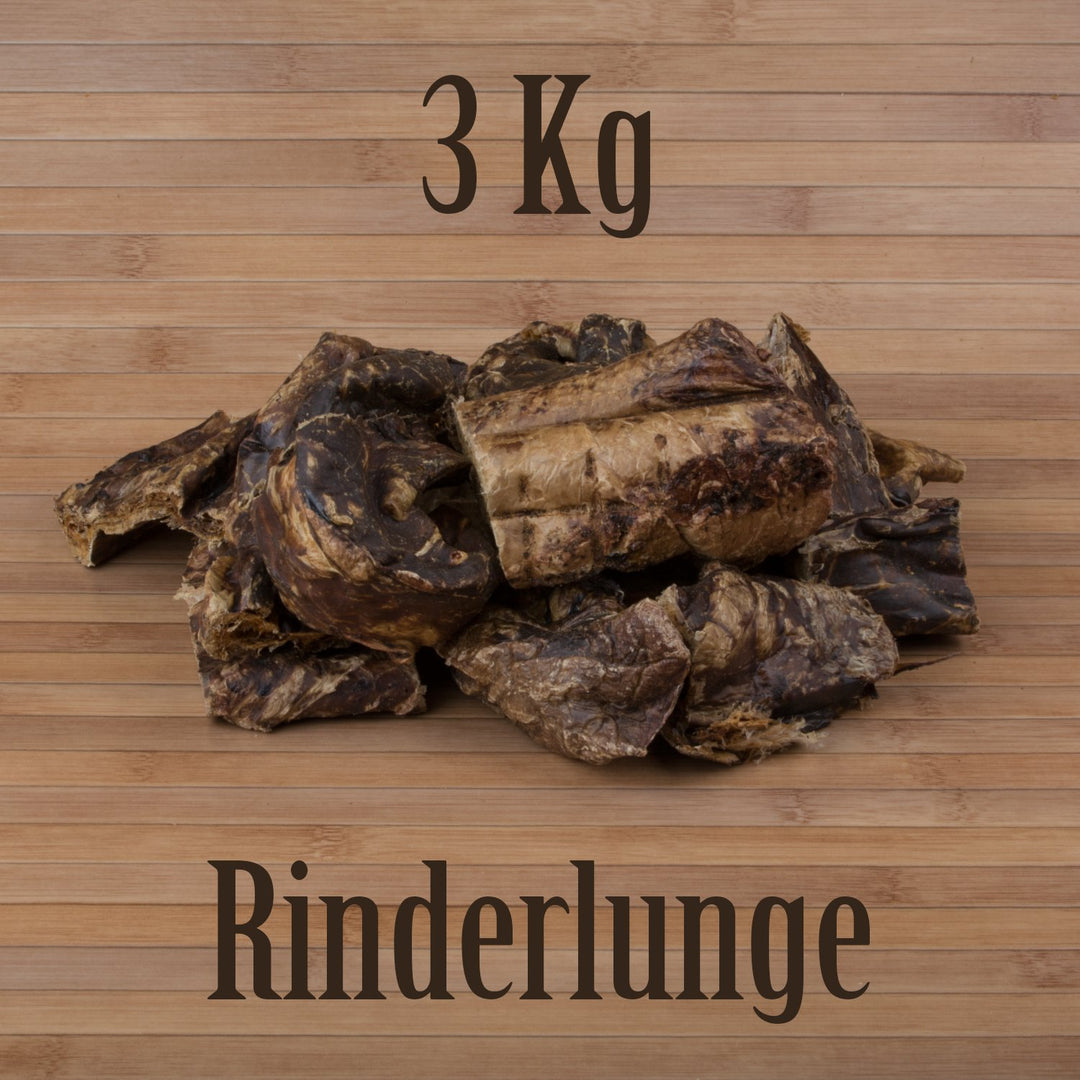 3 Kg Rinderlunge fettarm Leckerli Hundefutter Kausnack Kauartikel Rinder Lunge