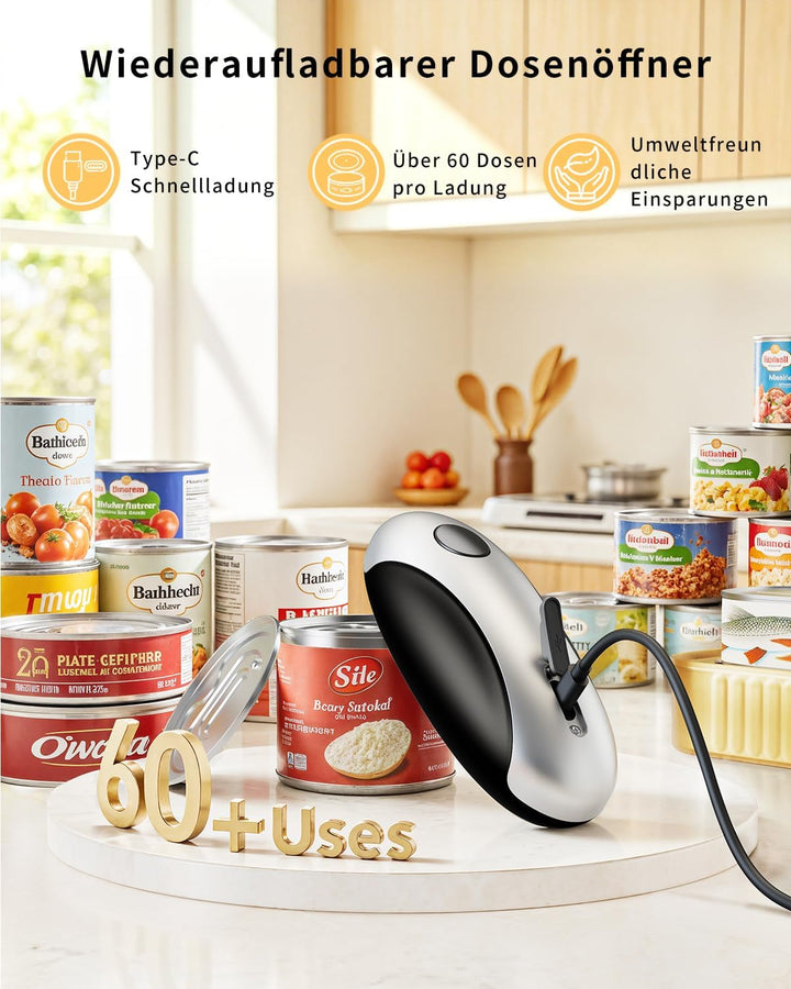 SWEETFULL Elektrischer Dosenöffner,USB Wiederaufladbarer Automatisches Dosenöffner-Set, perfekt für