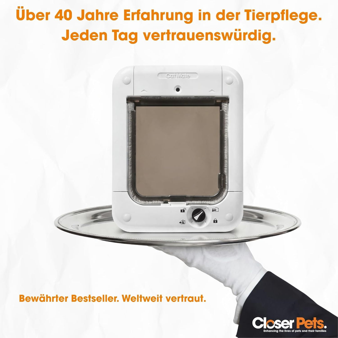 Cat Mate Mikrochip Katzenklappe 1 Stück (1er Pack) Weiss, 1 Stück (1er Pack) Weiss