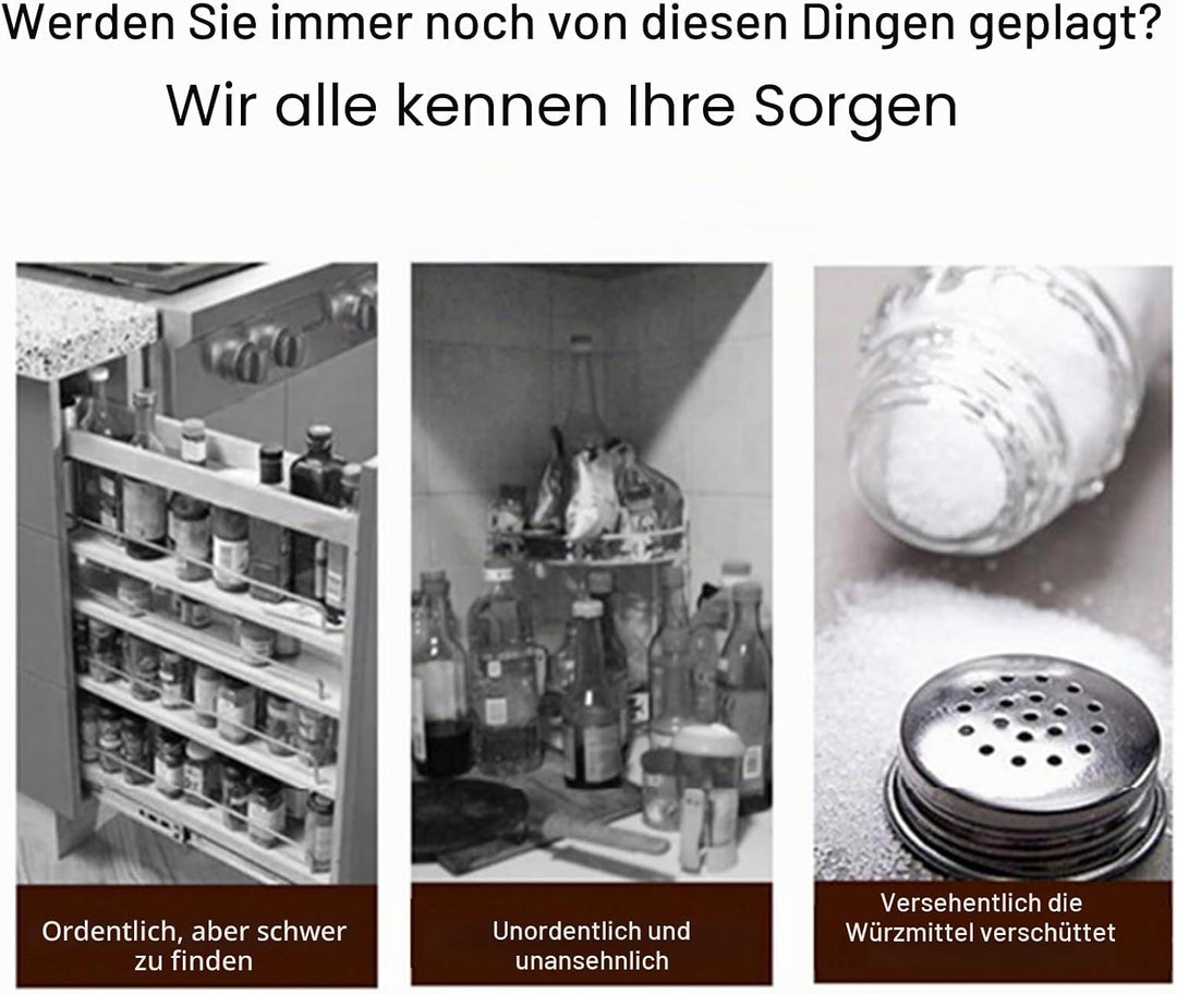 Gewürzflasche Glas Dispenser, versiegelt und feuchtigkeitsfest, Kapazität 200ml Cruets mit 360° dreh