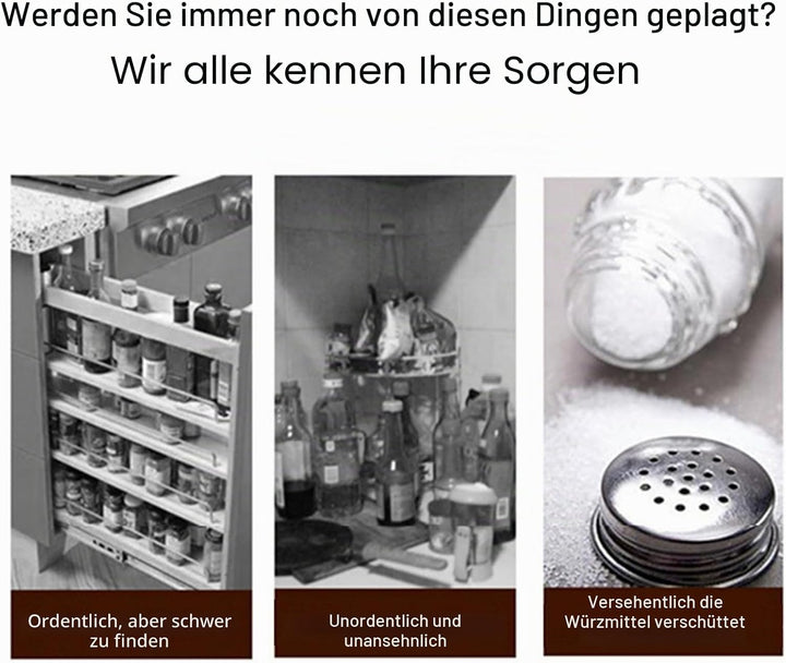 Gewürzflasche Glas Dispenser, versiegelt und feuchtigkeitsfest, Kapazität 200ml Cruets mit 360° dreh