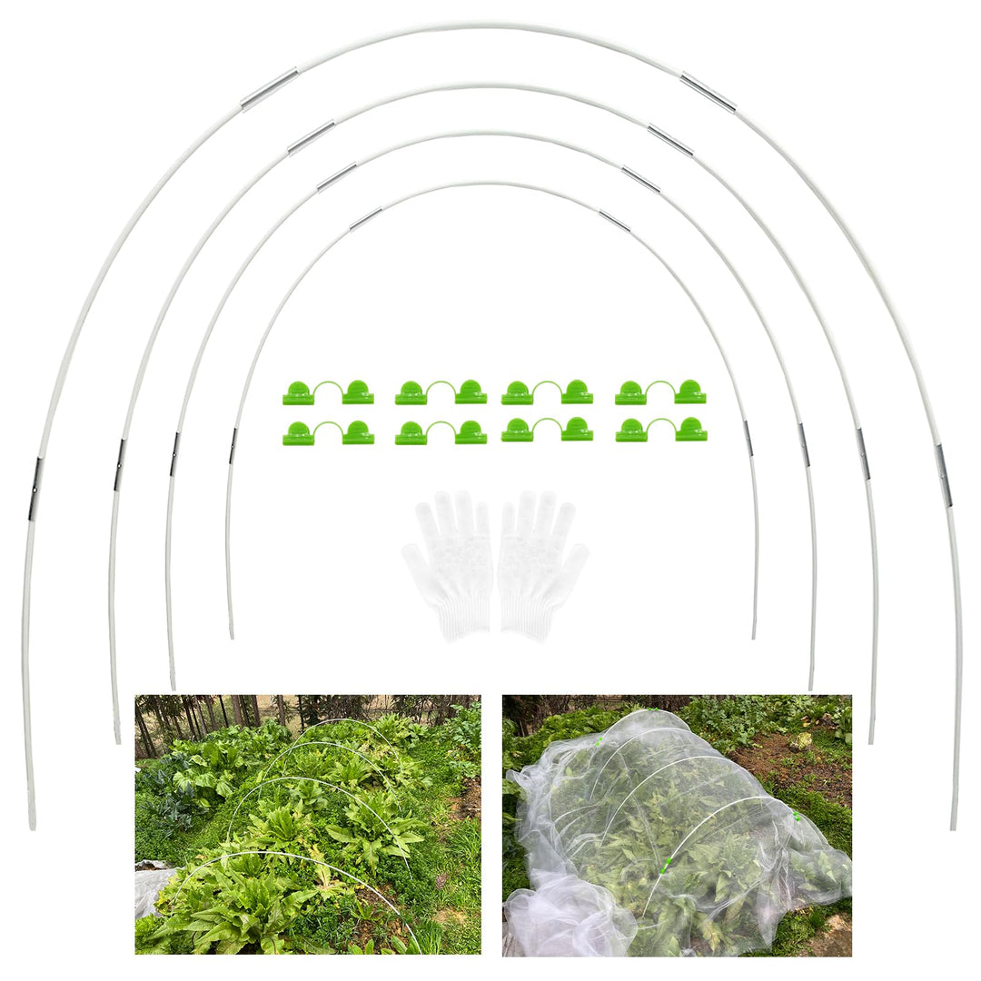 YUNSTK Gewächshausreifen Fiberglas, 20Pcs Gewächshaus Hoops, Folientunnel Bögen für Hochbeet, Rostfr