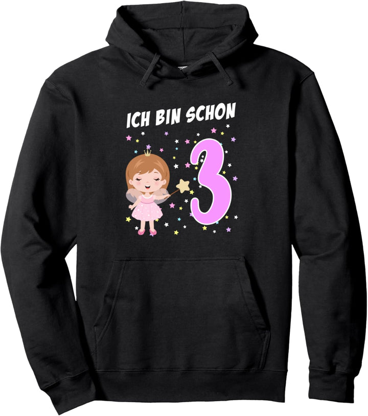 Mädchen Ich bin 3 Jahre alt 3. Geburtstag Fee Pullover Hoodie