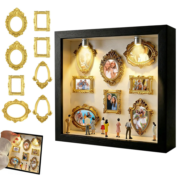 Dandin DIY Mini Museum Silhouette Box, Mini Menschen Figuren Museum, Minis Picture Frames Mit Beleuc