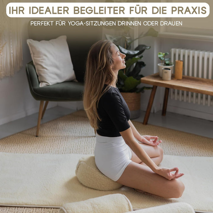 Yogamatte Schafwolle | Natürlich Merino Wolle Trainingsmatte | Yogamatte rutschfest | Hautfreundlich