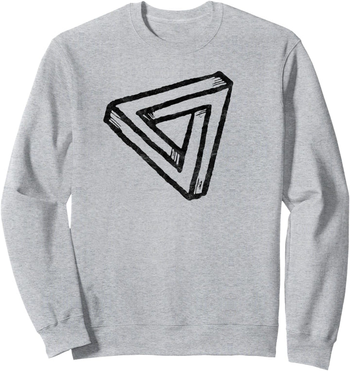Impossible Geometry Futuristic Distressed Triangle Sketch Sweatshirt