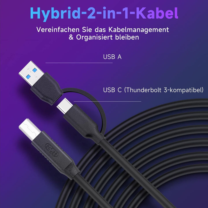 USB Hub Aktiv 3.0 mit Netzteil, RSHTECH 7-Port RGB USB 3.0 Hub Aluminium, 14 RGB Beleuchtungsmodi, 2