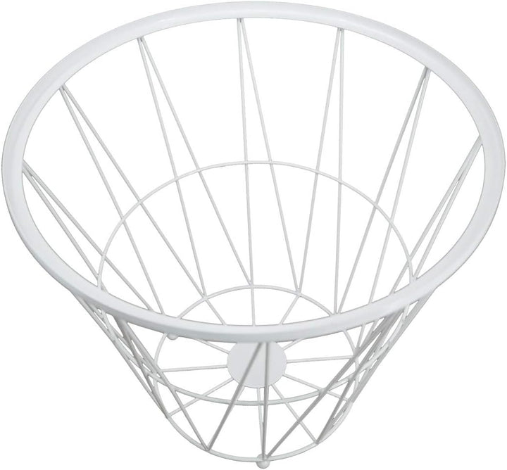 PrimoLiving Design Beistelltisch Weiss mit Deckel - Metall Drahtkorb mit Holzdeckel "Diagonal" P-840