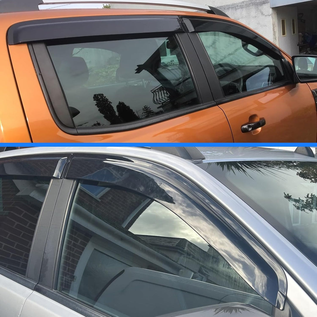Ladekantenschutz & Windabweiser Set für Ford Ranger 2012–2022 (T6/T7/T8) Doppelkabine, Regenabweiser