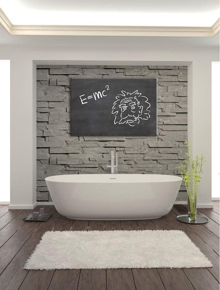 Albert Einstein M=c Format: 100x70 auf Leinwand, XXL riesige Bilder fertig gerahmt mit Keilrahmen, K