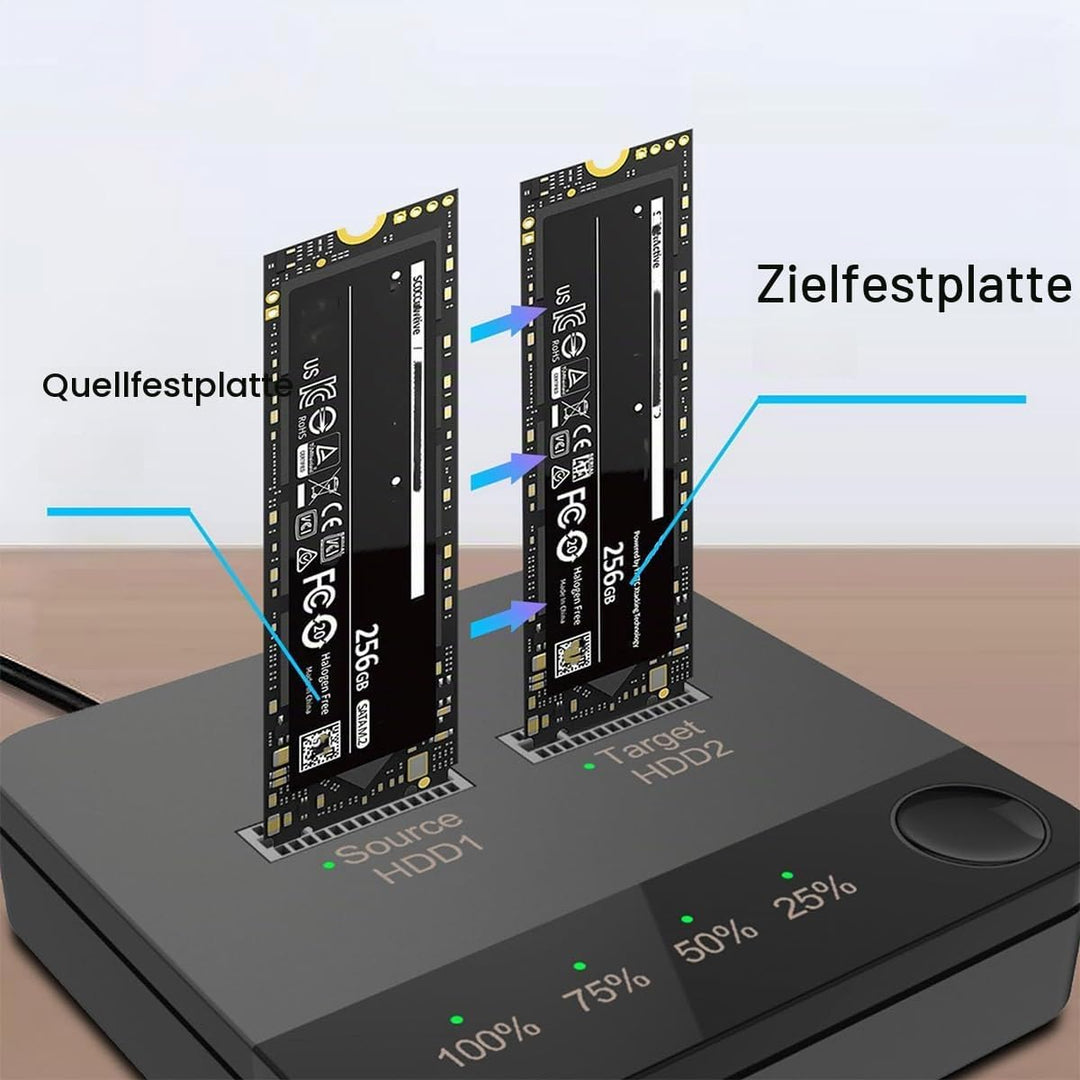 Namvo M.2 SATA-Festplattenduplikator, Hochgeschwindigkeits-M.2-SSD-Klontool, universeller SATA-zu-SA