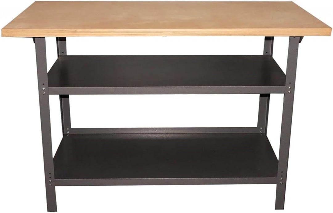 TrendLine Werkbank Arbeitsbank Tischlerbank 120 x 60 x 85cm 2 Ablageböden Arbeitstisch Werktisch Sch