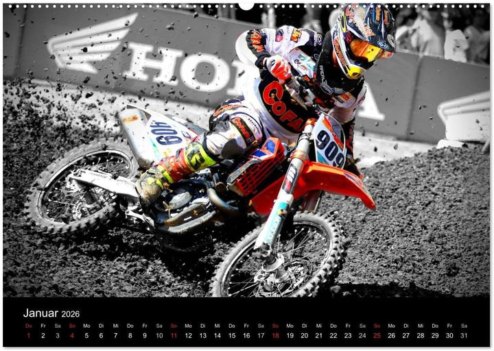 Motocross Kalender - Emotionen auf 2 Rädern (Wandkalender 2026 DIN A2 quer), CALVENDO Monatskalender