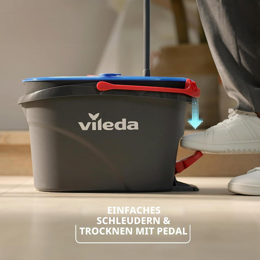 Vileda H2PrO Wischmopp Set mit Eimer| Innovatives Zweitanksystem zur Trennung von Frisch- und Schmut