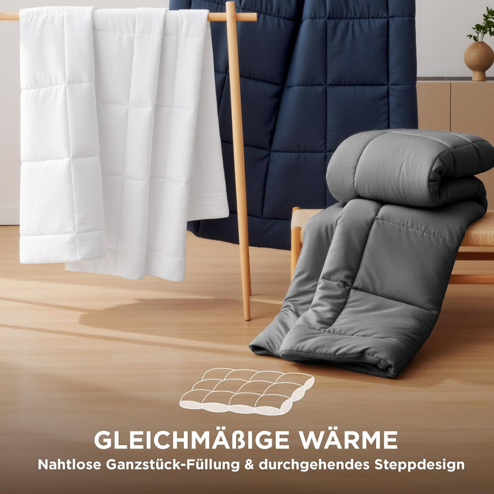 BEDSURE Bettdecke 240x200cm Ganzjahresdecke 4 Jahreszeiten, Steppdecke für Allergiker 300GSM Duvet 2