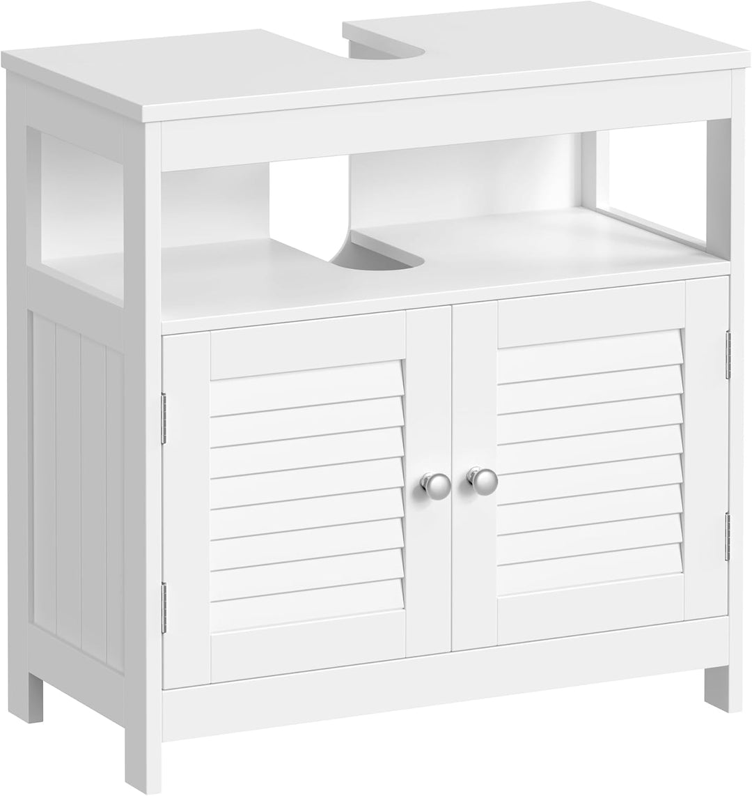 VASAGLE Waschbeckenunterschrank, Unterschrank ohne Waschbecken, viel Stauraum, Badschrank mit Lamell