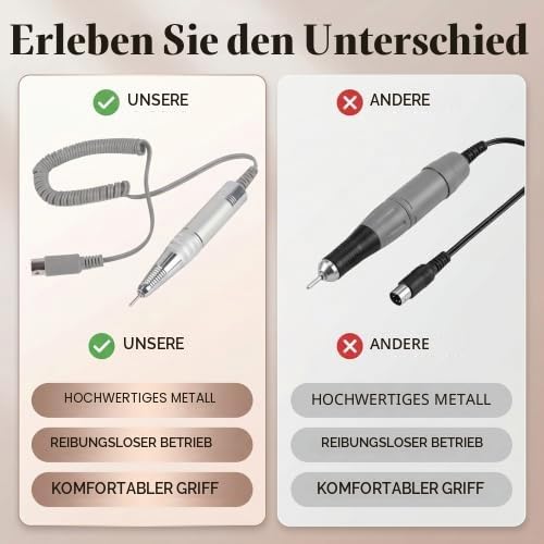 Cocoarm Nagelbohrer-Griff, Vorwärts-/Rückwärts-Nagelbohrer, 35000 U/min, Metall, Cocoarm4z3ggpfmhq
