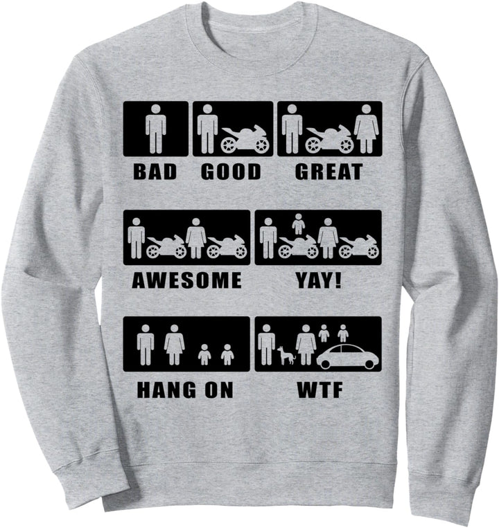Motorradfahrer – Motorrad-Evolution, Familie Sweatshirt
