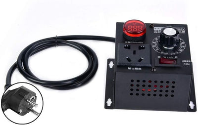 Dimmschalter AC 220V 9A 4000W SCR Spannungsregler Motor Lüfter Drehzahlregler Dimmer(EU Plug), EU Pl