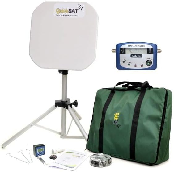 Falcon QuickSAT QS65 Deluxe, tragbares Satelliten-TV-System für Wohnwagen und Wohnmobile (DELUXE, QS